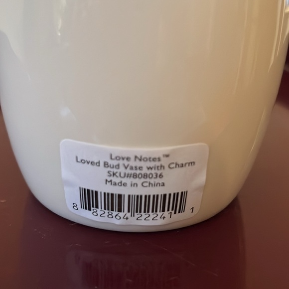 Lenox Love Notes Loved Bud Vase with Charm. New with tags - Picture 5 of 6